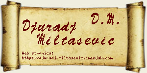 Đurađ Miltašević vizit kartica